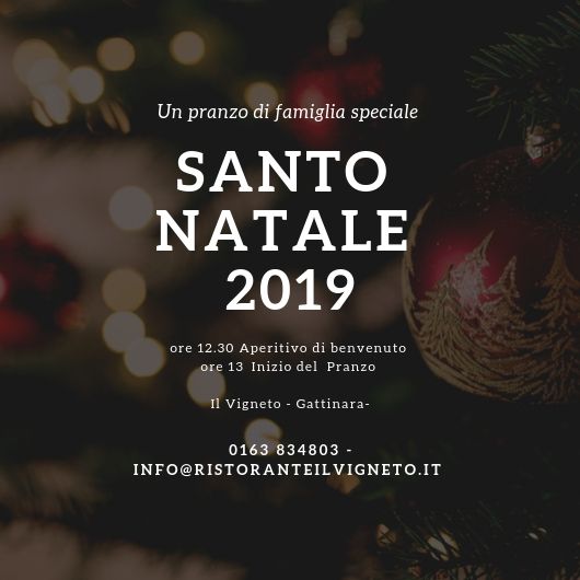 Menu Speciale Natale.Santo Natale 2019 Il Vigneto